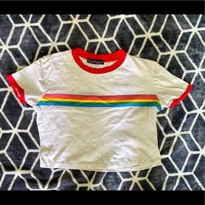 rainbow striped shirt